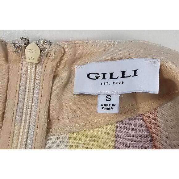 Gilli linen blend high rise maxi skirt with pockets bright colorful whimiscal S - Picture 7 of 8